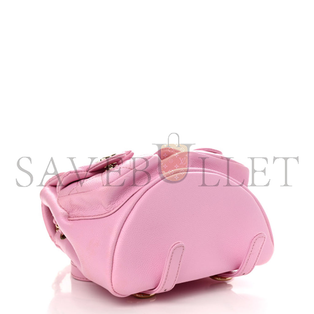 CHANEL SMALL QUILTED CAVIAR DUMA POCKETS DRAWSTRING BACKPACK AS3787 (17.5*16.5*10cm)